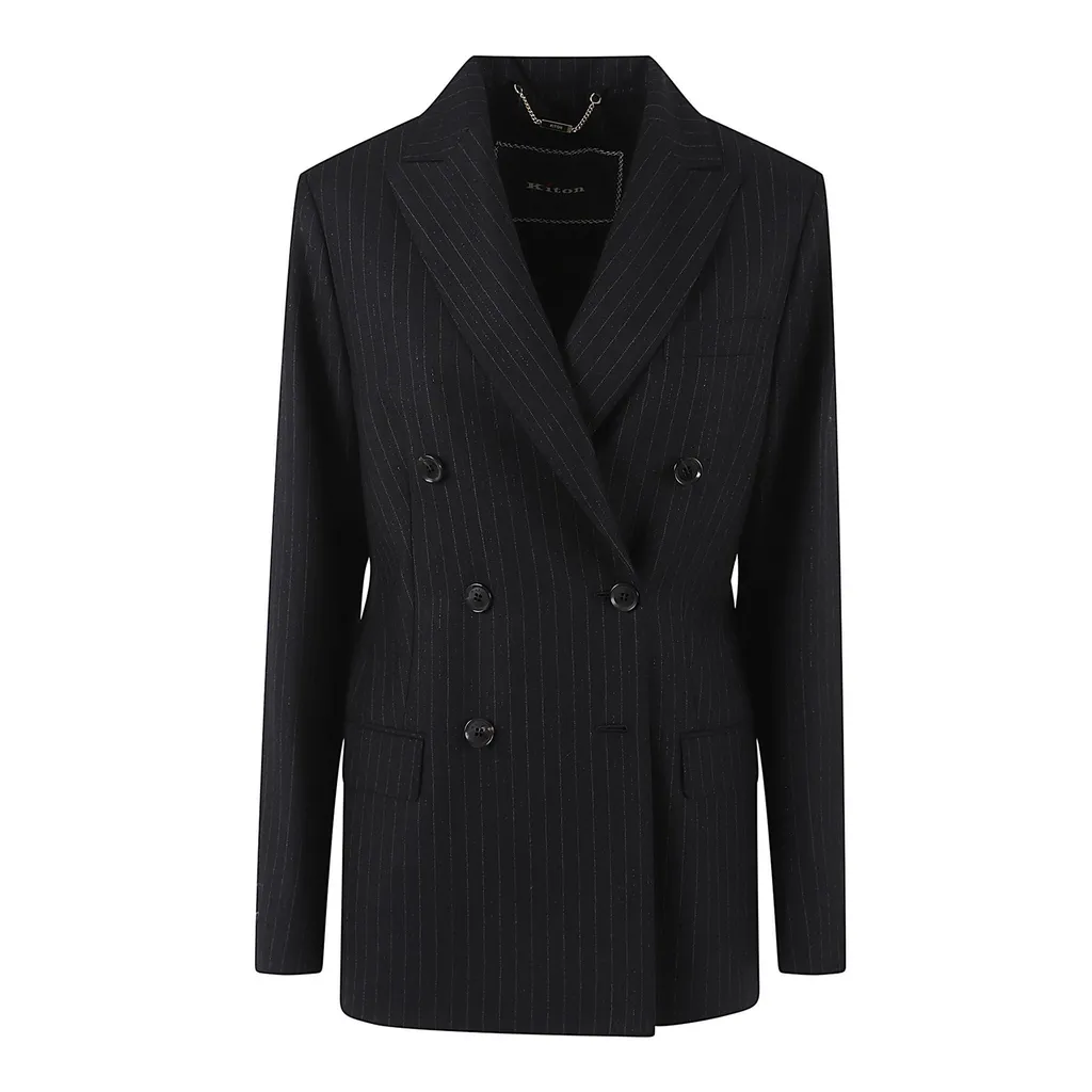 Double-Breasted Pinstripe Blazer