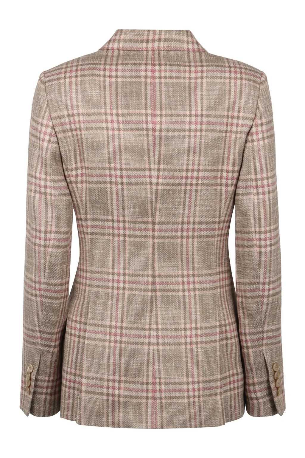 Double-Breasted Plaid Blazer