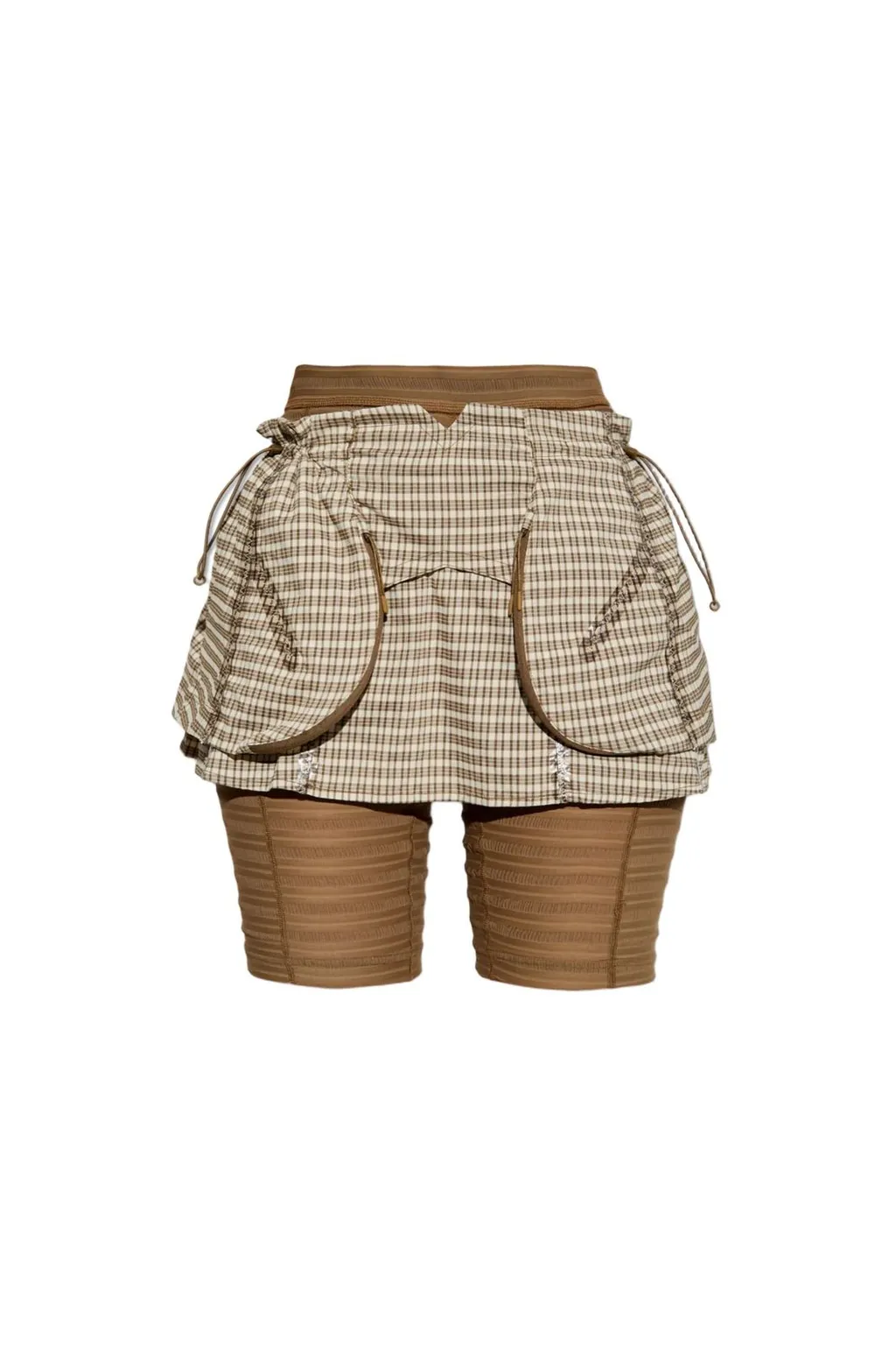 Plaid Print Skirt With Shorts