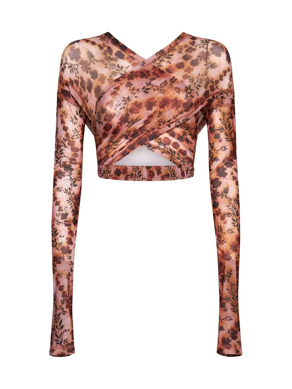 Wrap Mesh Crop Top