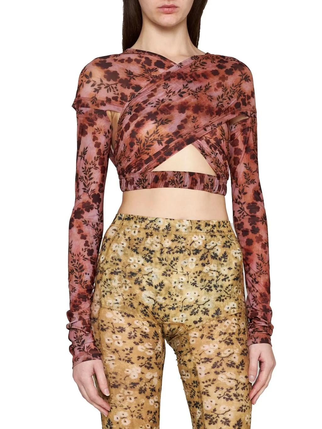 Wrap Mesh Crop Top