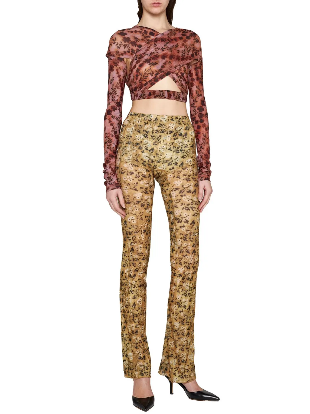 Wrap Mesh Crop Top