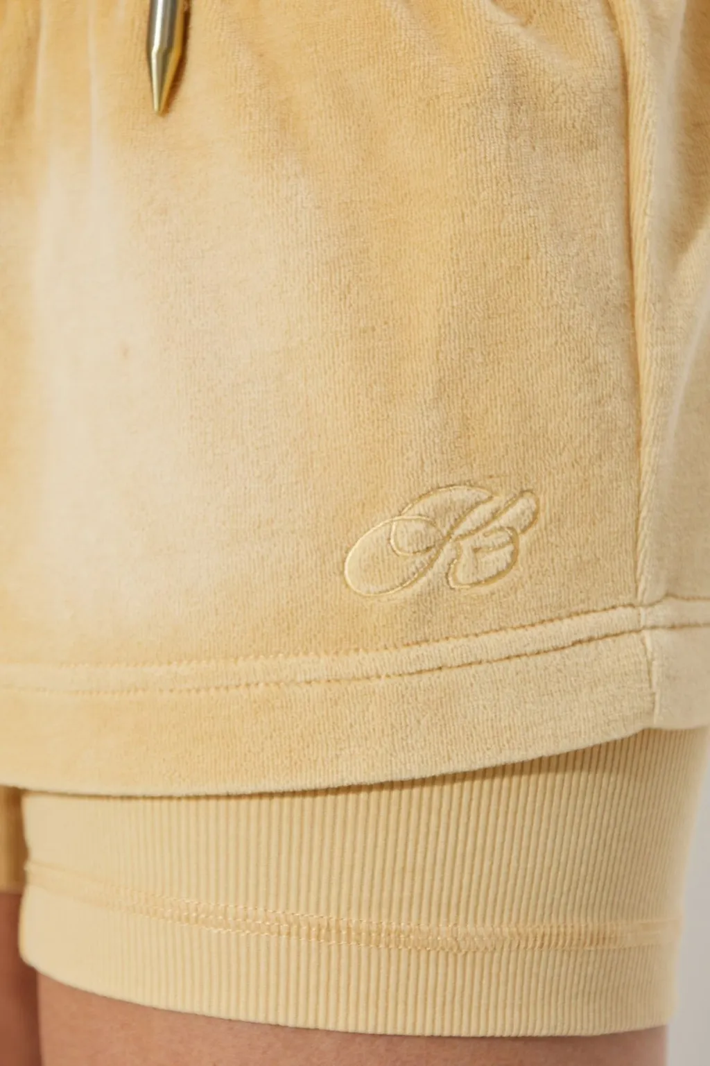 Velour Shorts With Drawstring Waist