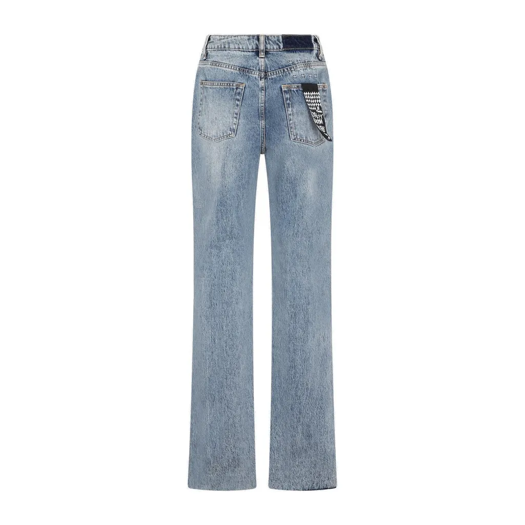High-Waisted Straight Leg Jeans With Side Slits