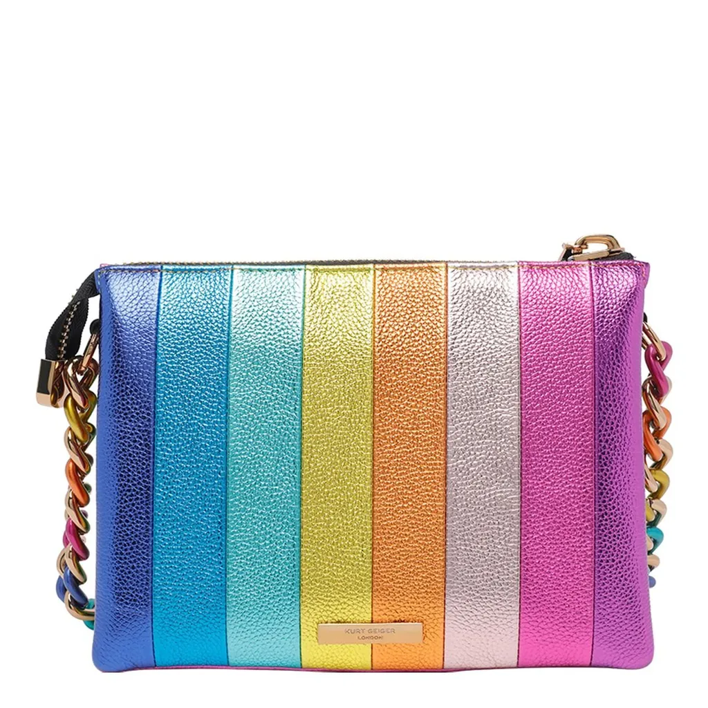 Shoulder Bag With Rainbow Stripes