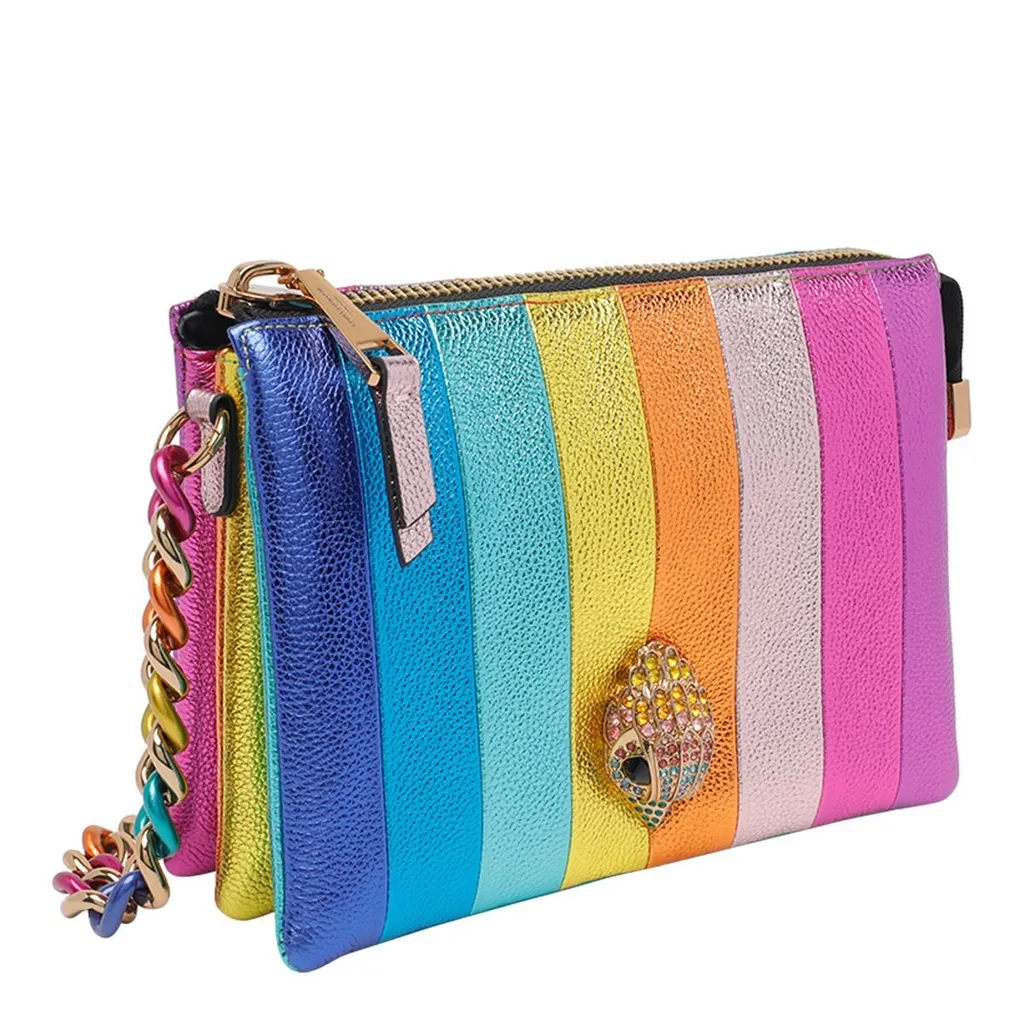 Shoulder Bag With Rainbow Stripes