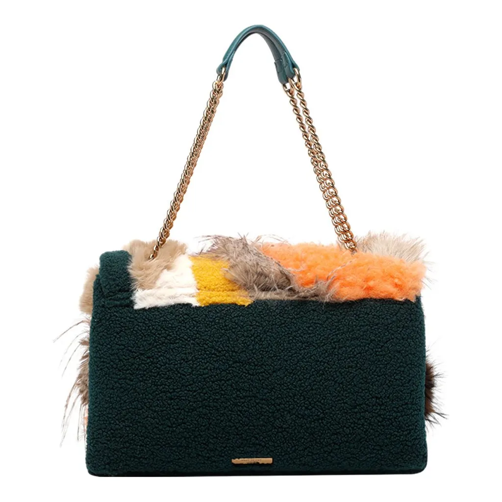 Patchwork Fur Shoulder Bag