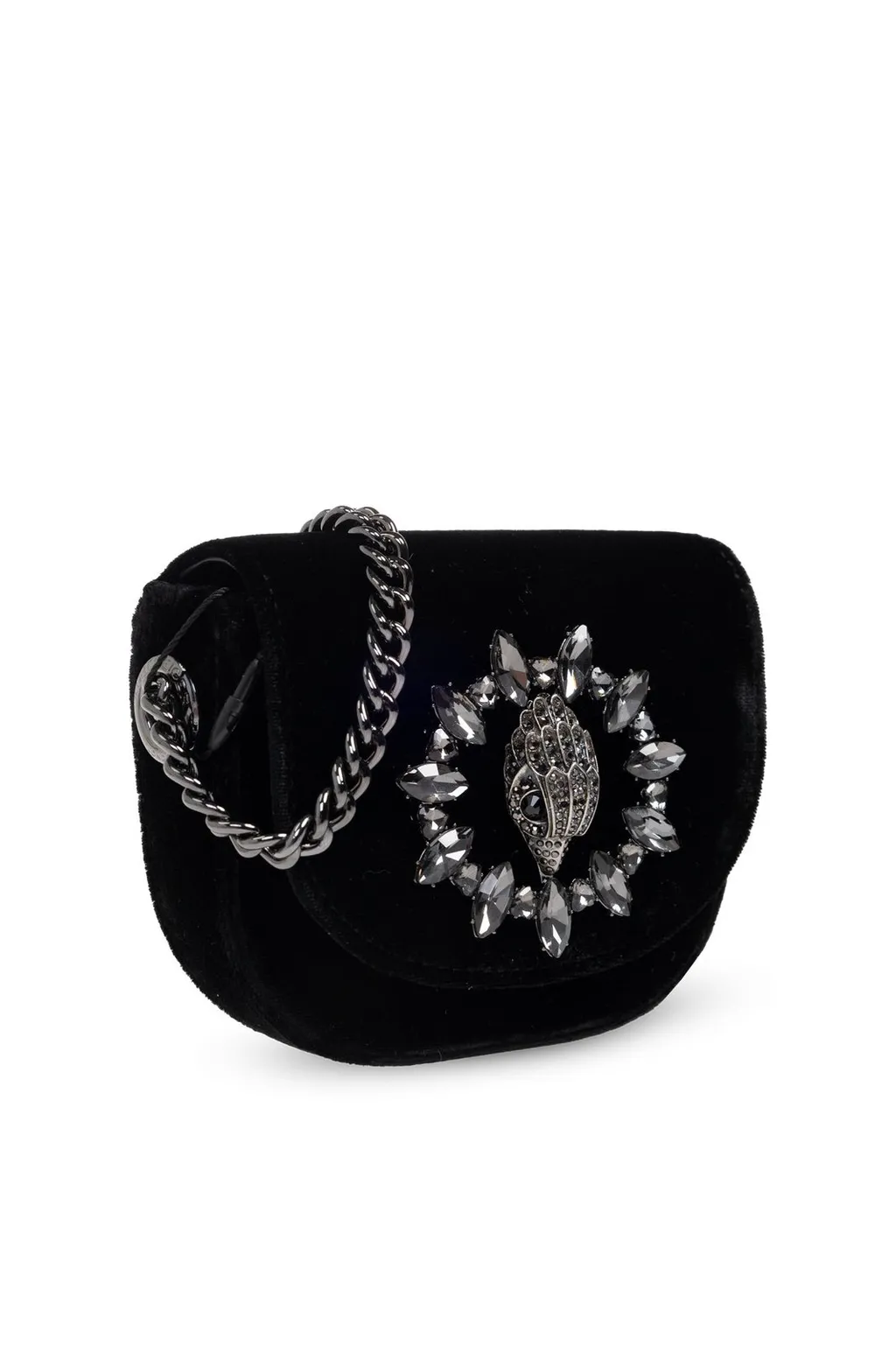 Velvet Shoulder Bag With Embellishment