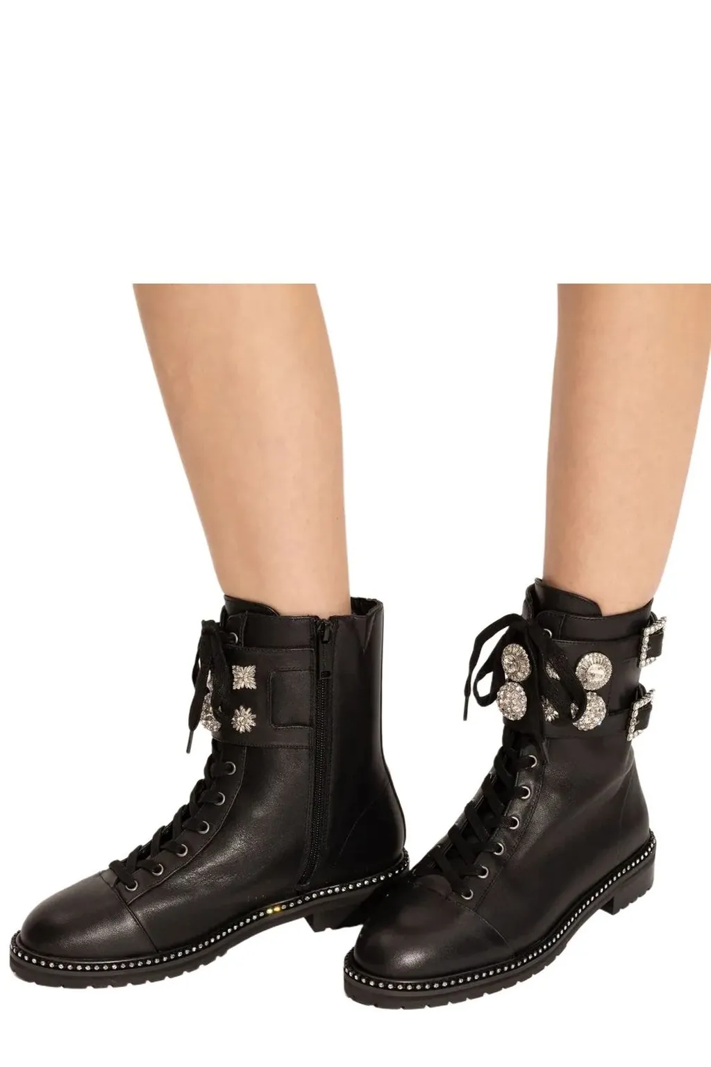 Combat Boots With Embellishments