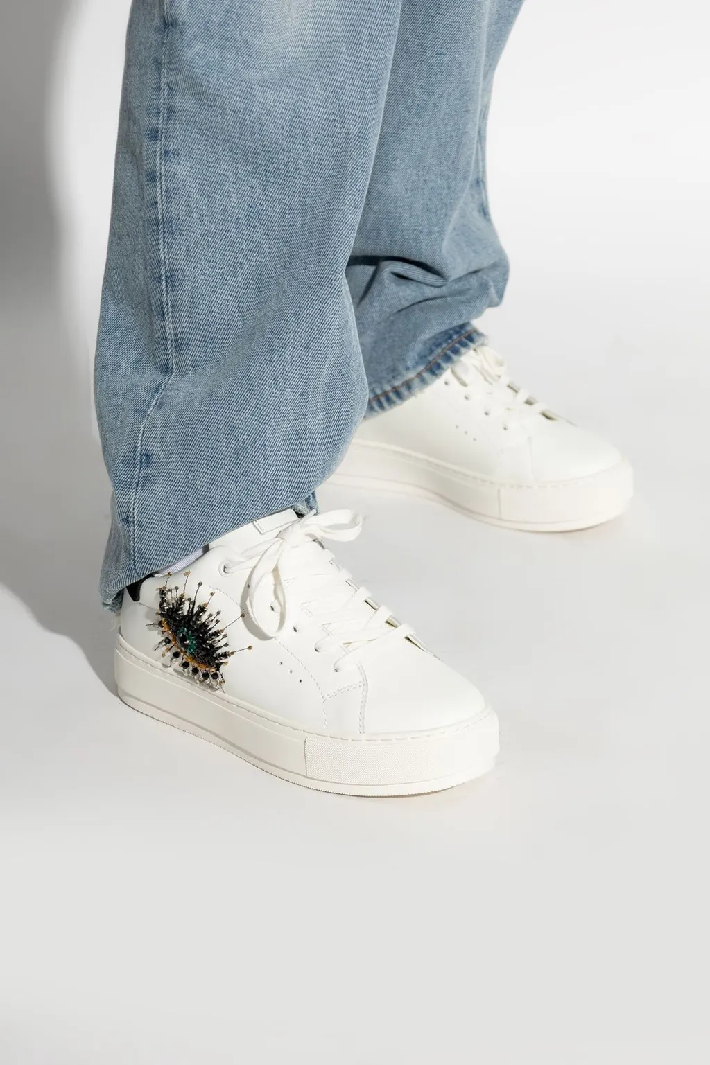 Low-Top Sneakers With Eye Embroidery