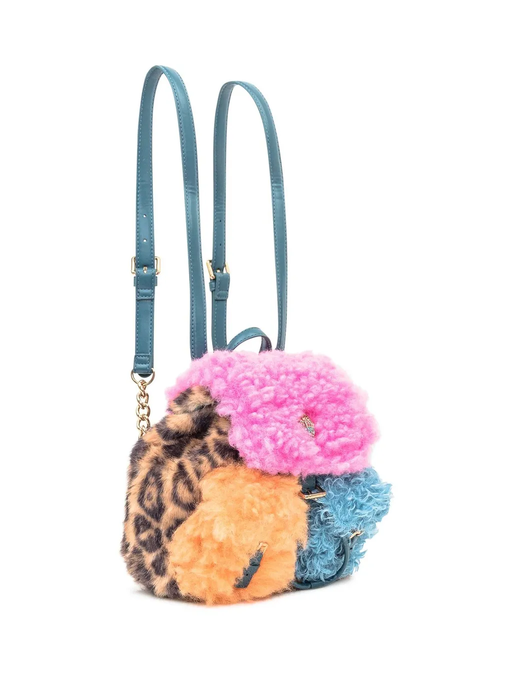 Furry Patchwork Backpack