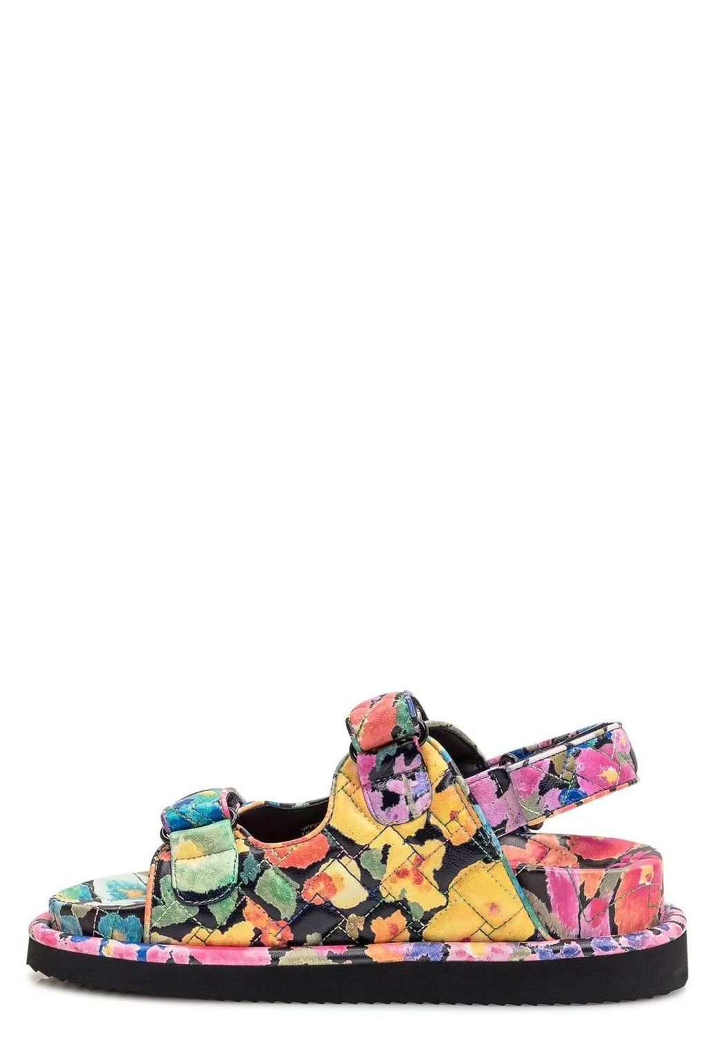 Floral Print Quilted Sandals