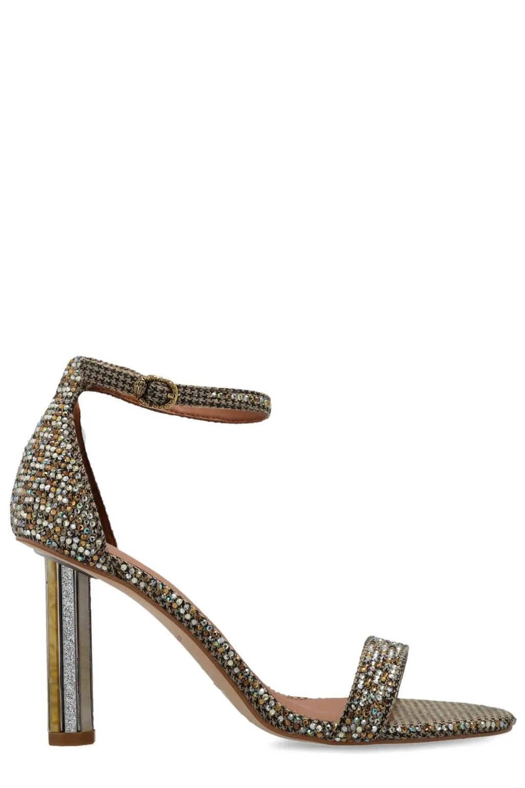 Crystal-Embellished Ankle Strap Sandals