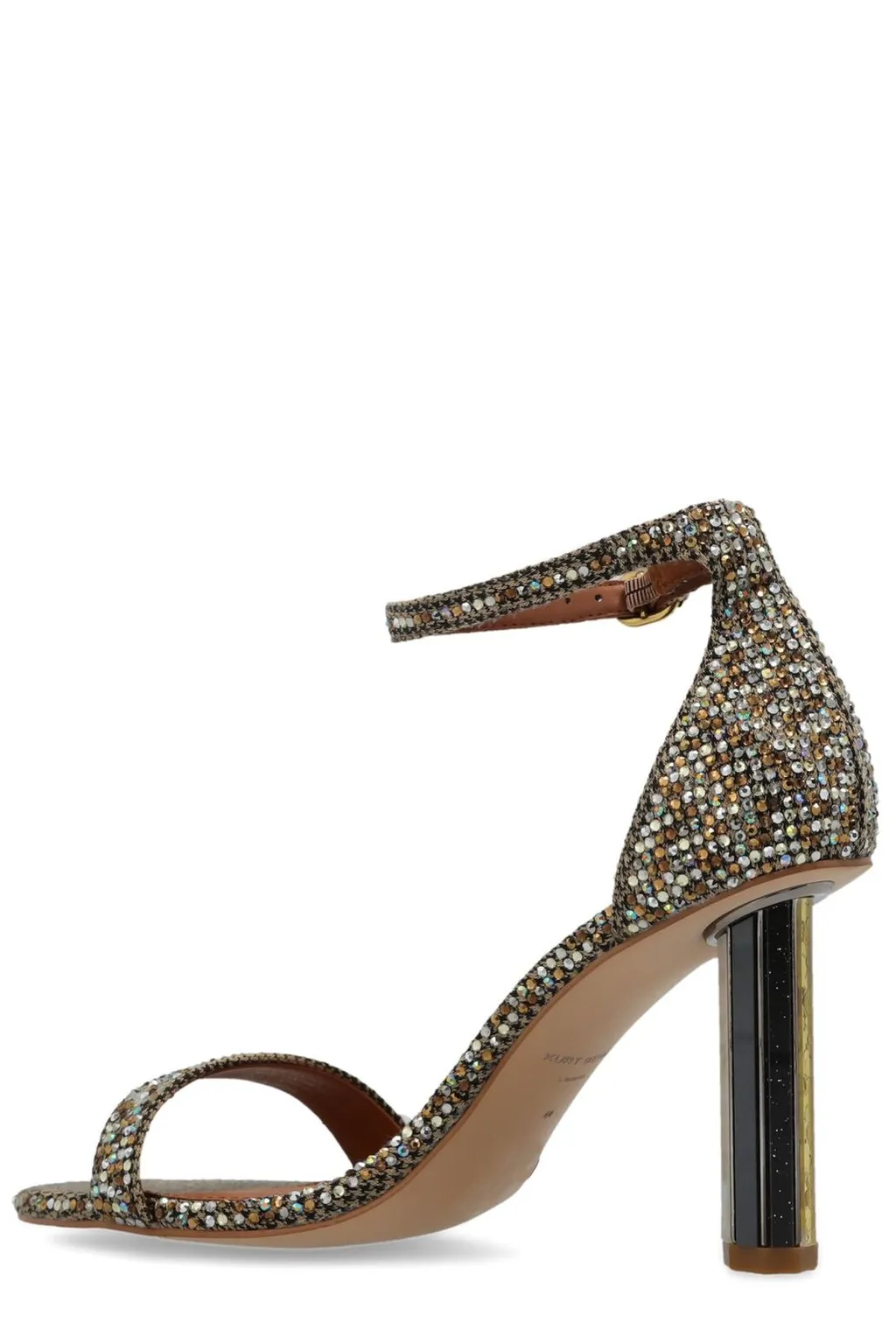 Crystal-Embellished Ankle Strap Sandals
