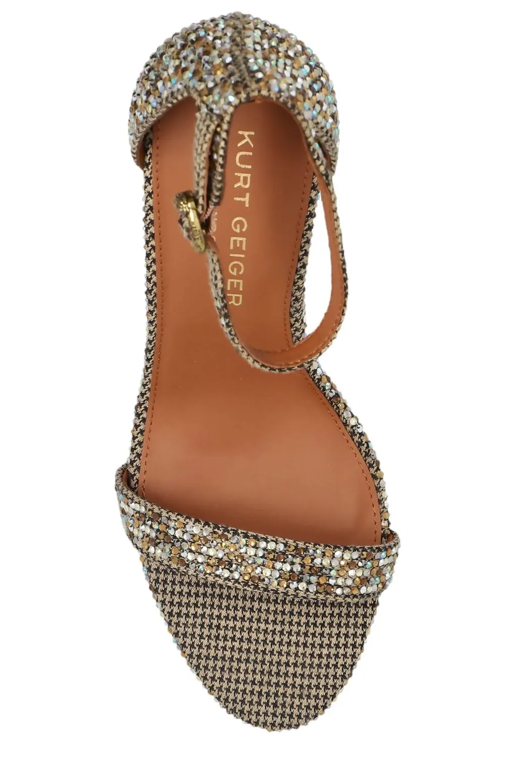 Crystal-Embellished Ankle Strap Sandals