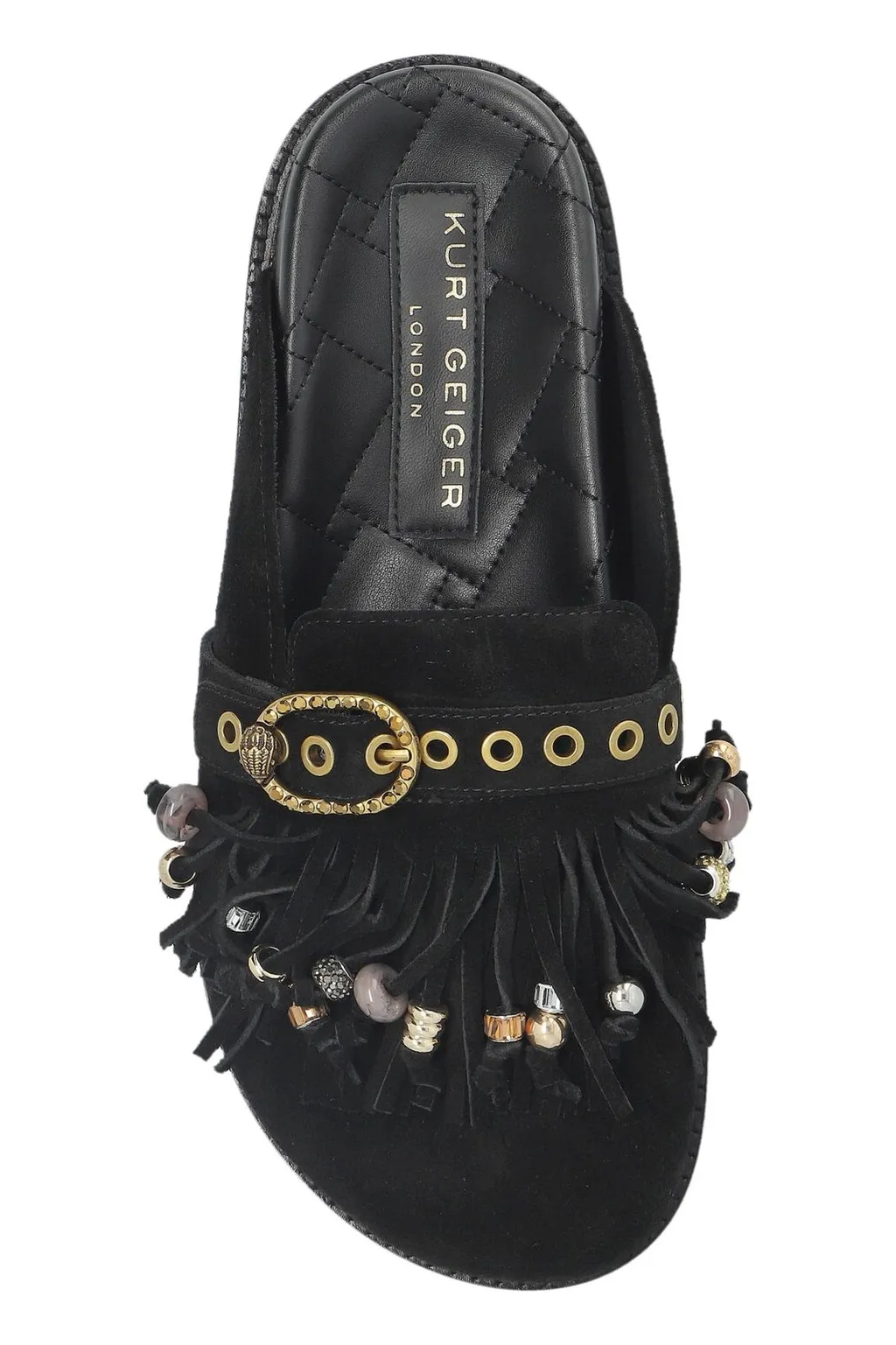 Mules With Fringe And Embellishments