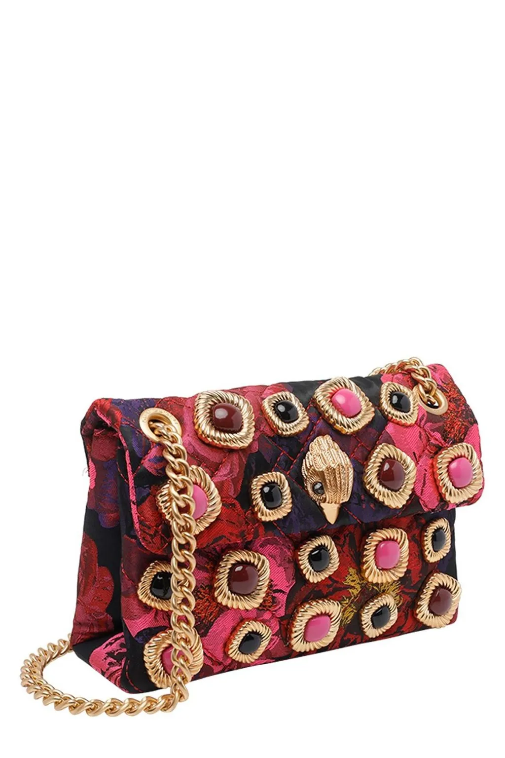Quilted Shoulder Bag With Embellishments