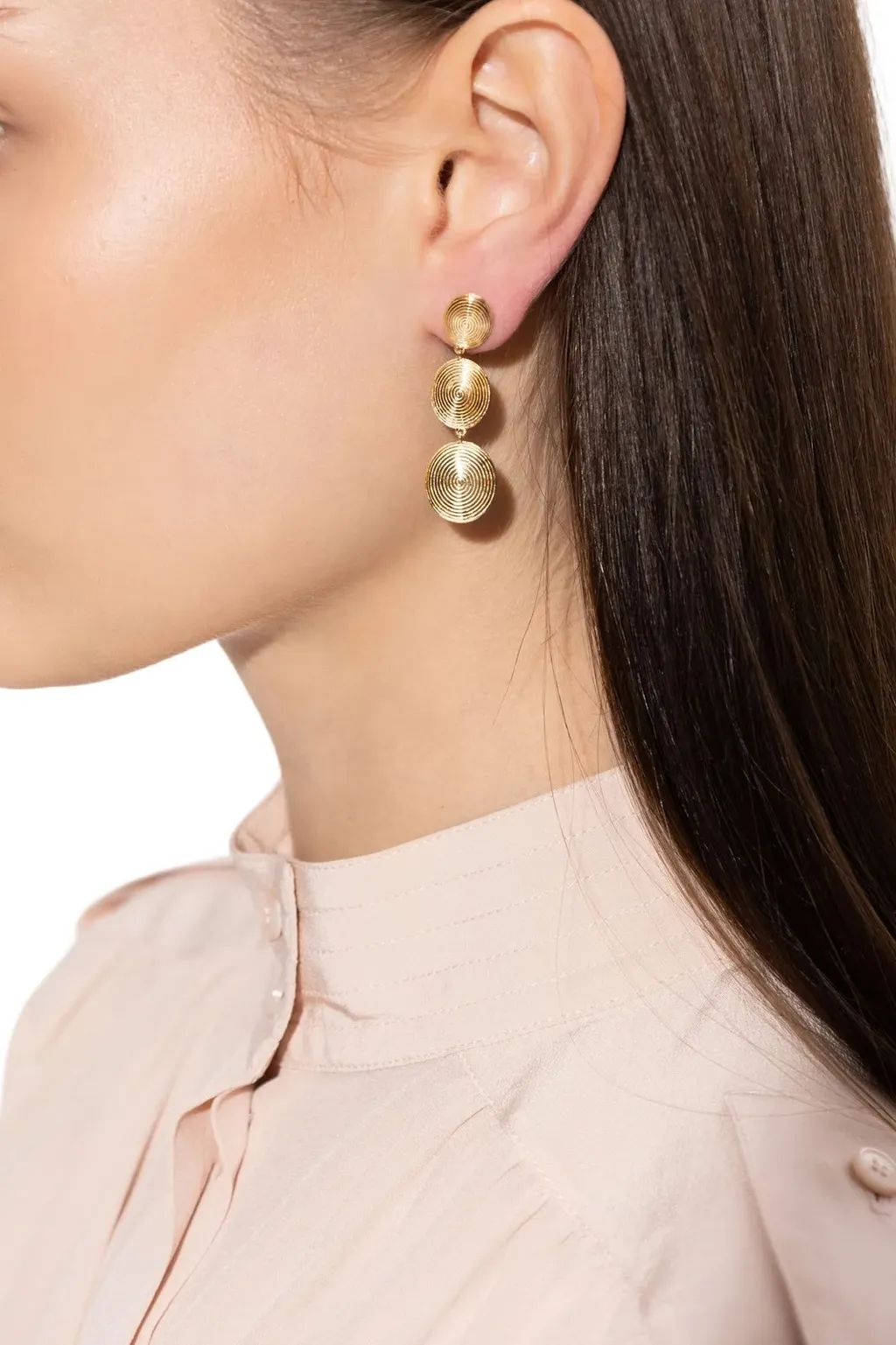 Triple Disc Earrings
