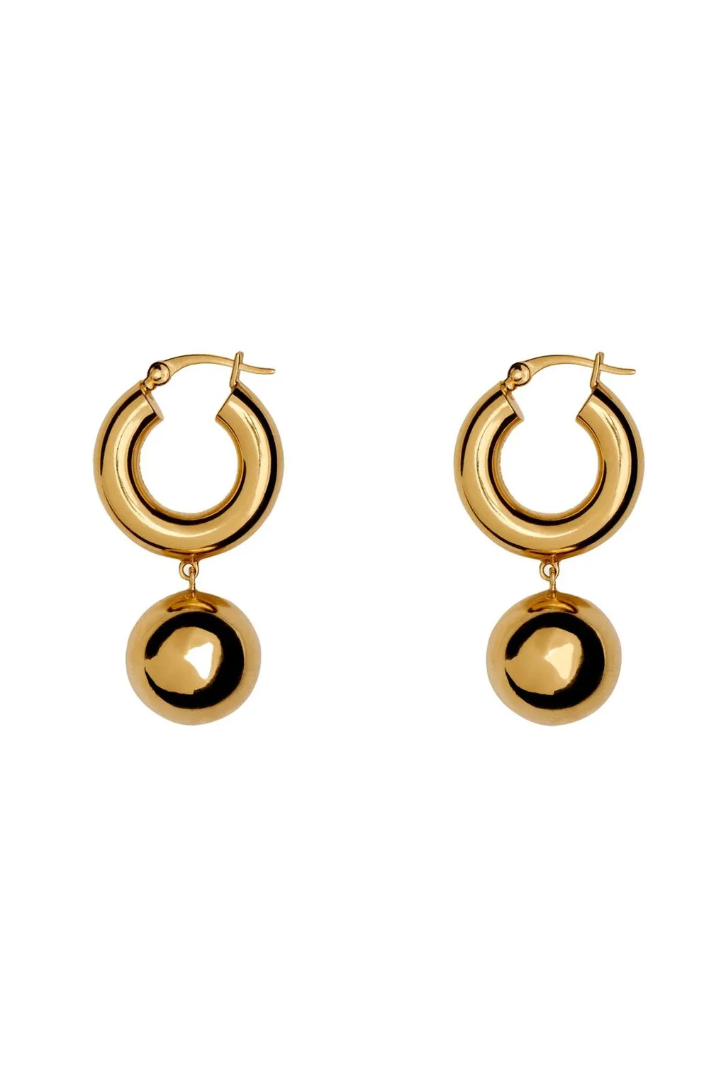 Sphere Drop Hoop Earrings