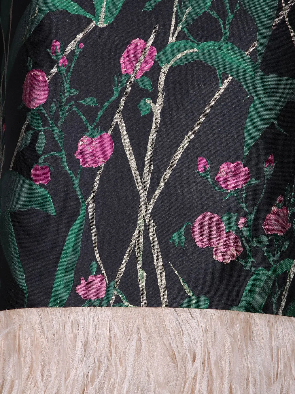 Sleeveless Dress With Feather Trim