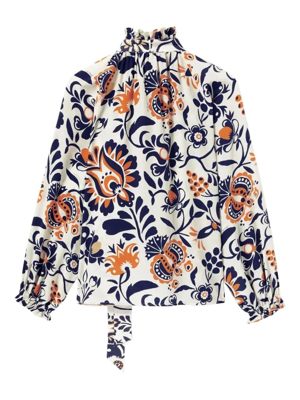 Printed Silk Scarf Blouse