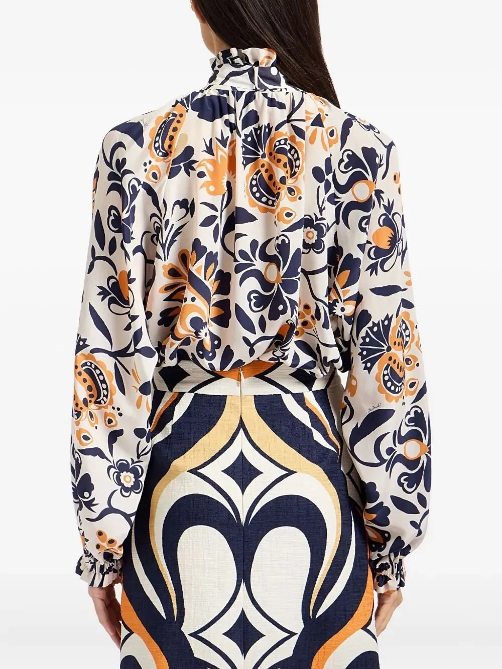 Printed Silk Scarf Blouse