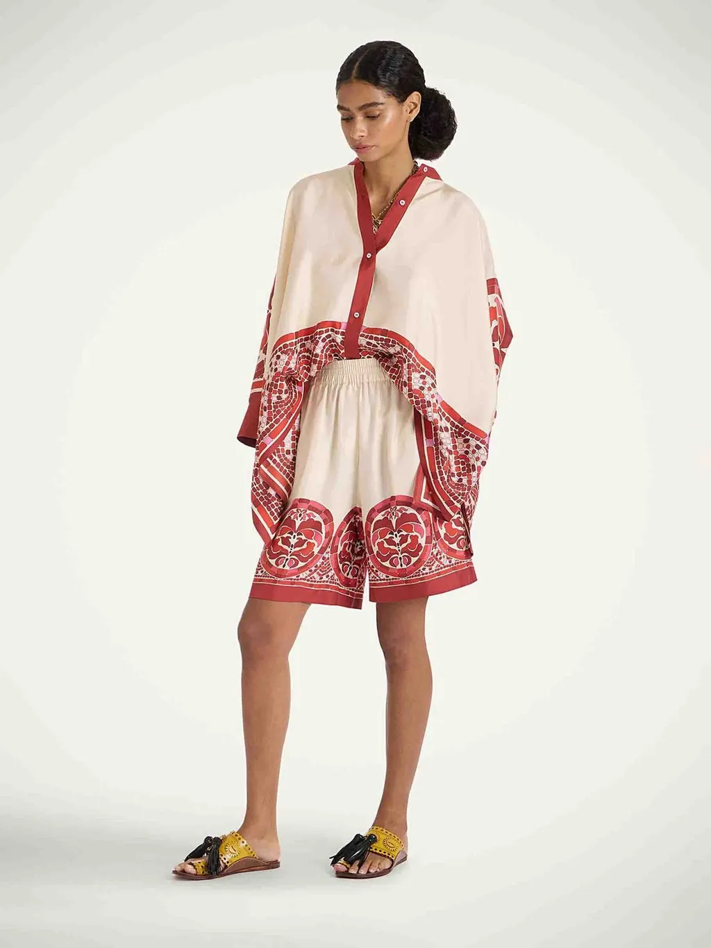 Printed Silk Scarf Blouse