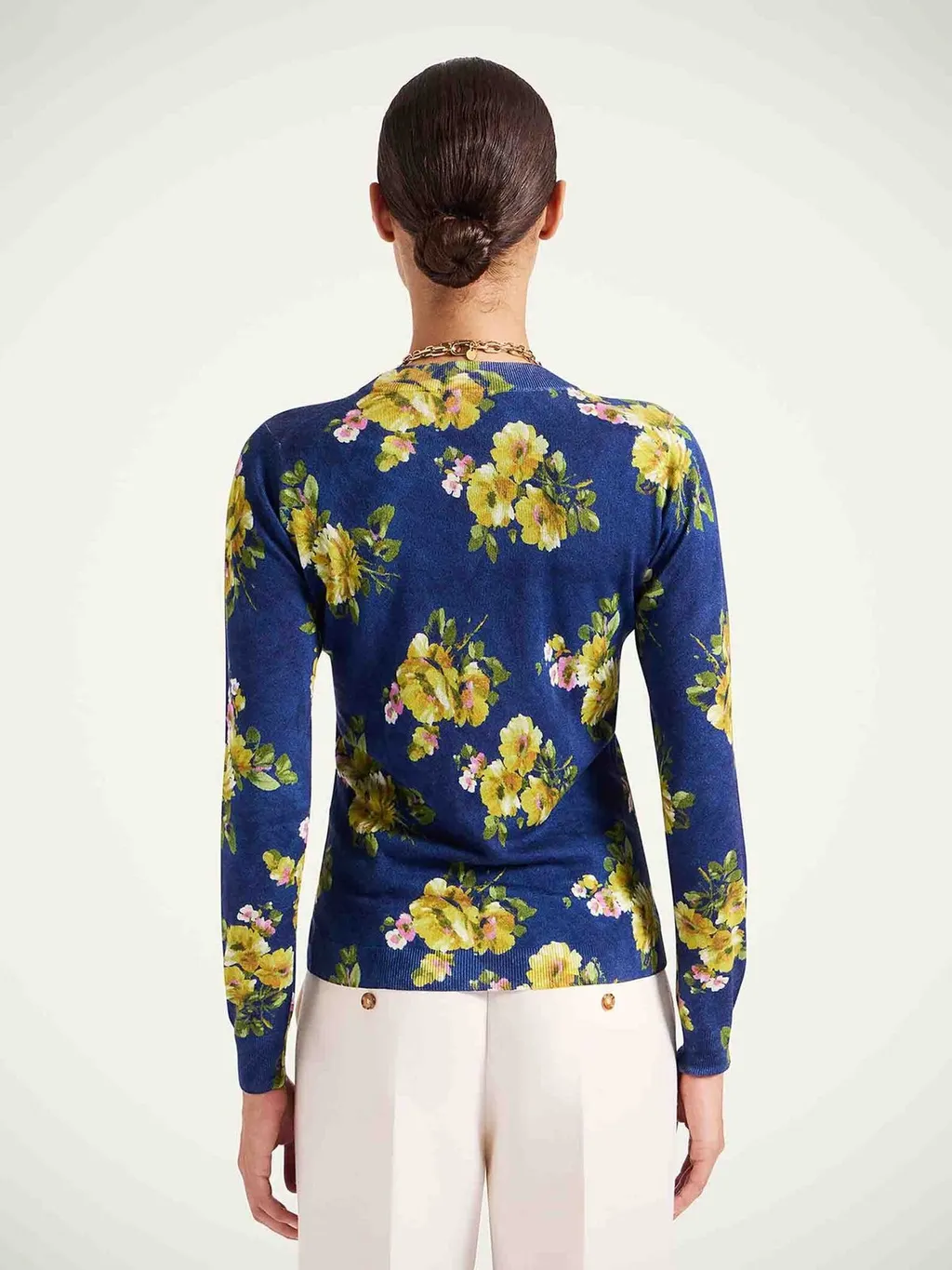 Floral Print Knit Sweater