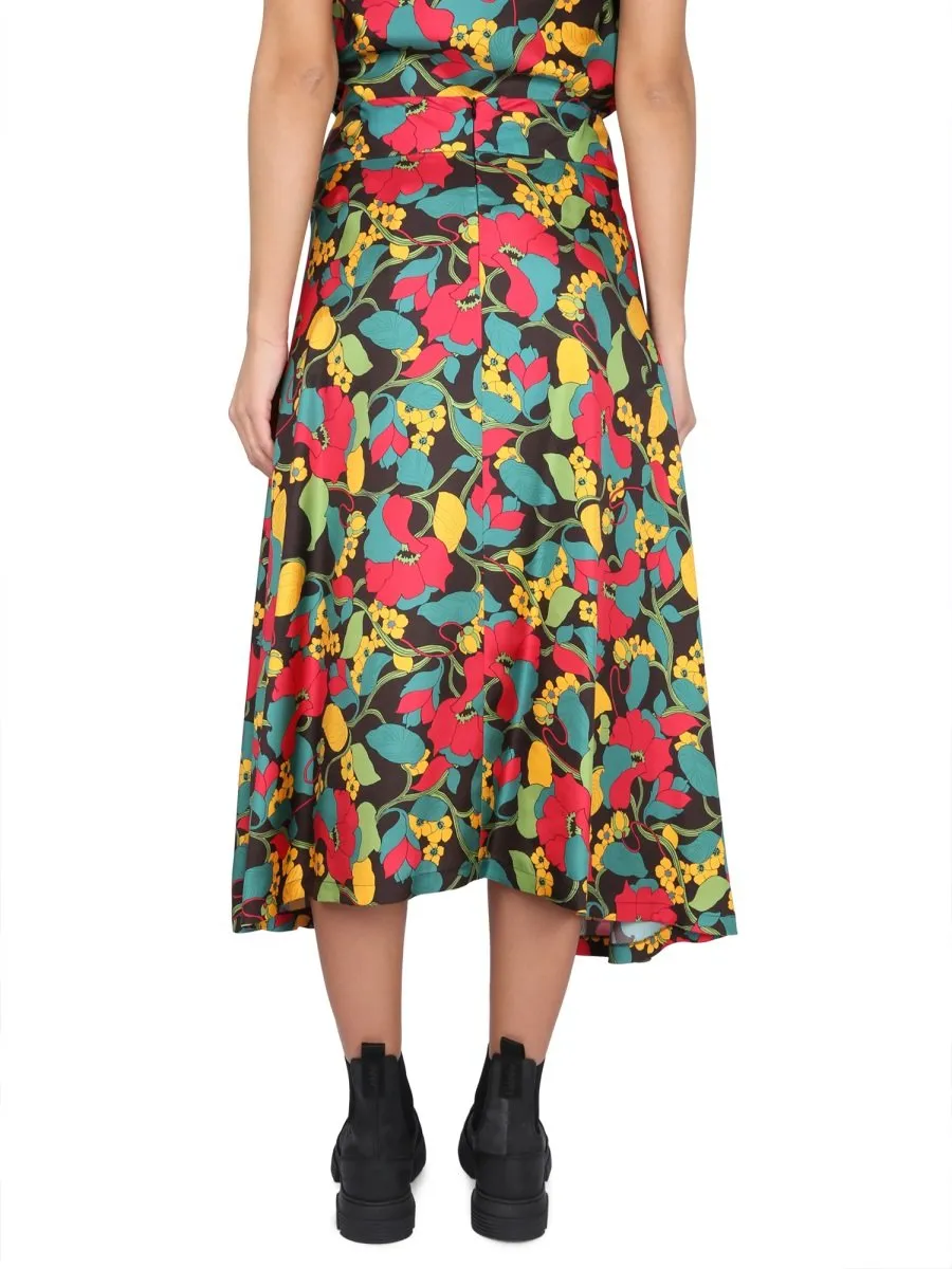 Floral Print Midi Skirt