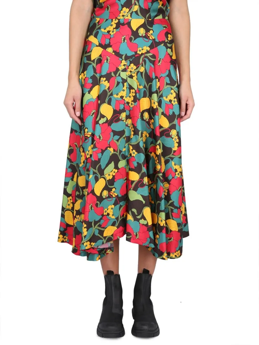 Floral Print Midi Skirt