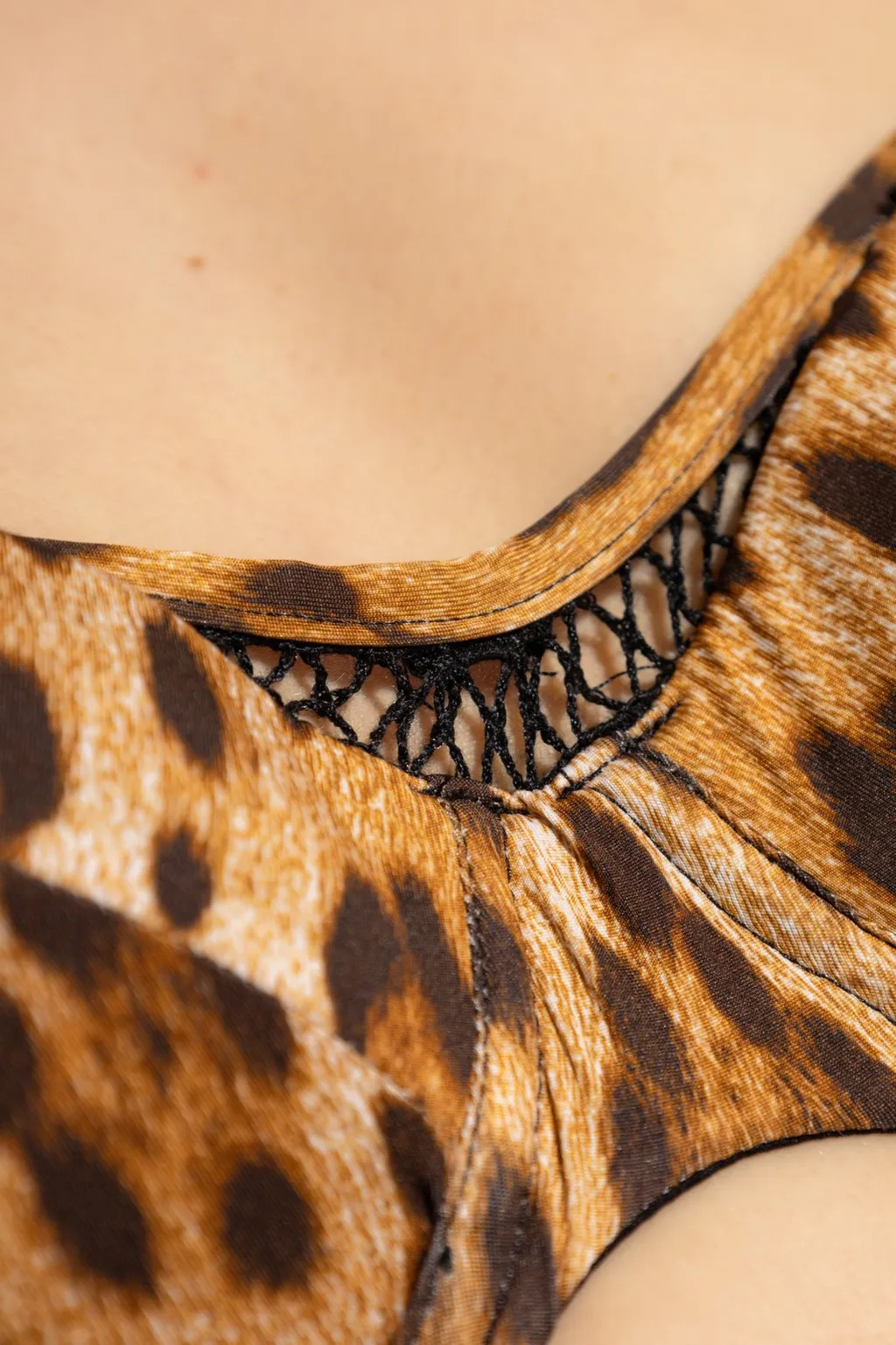 Leopard Print Bikini Top