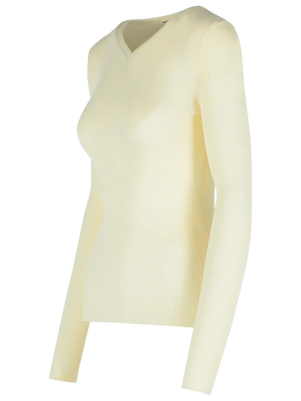 V-Neck Ribbed Knit Sweater