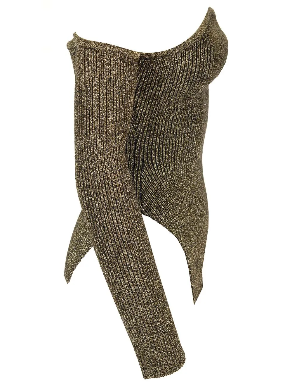 Off-The-Shoulder Metallic Knit Top