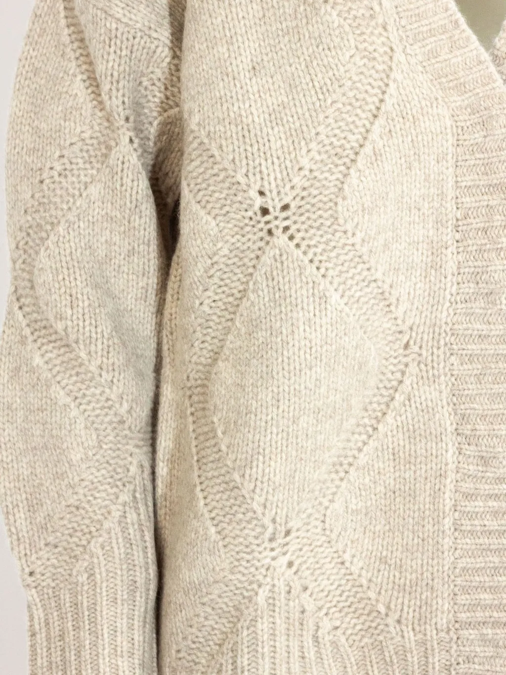 V-Neck Cable Knit Cardigan