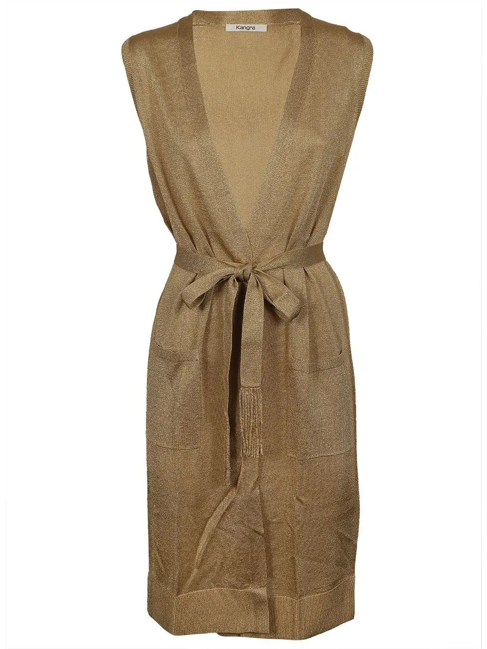 Sleeveless Long Cardigan
