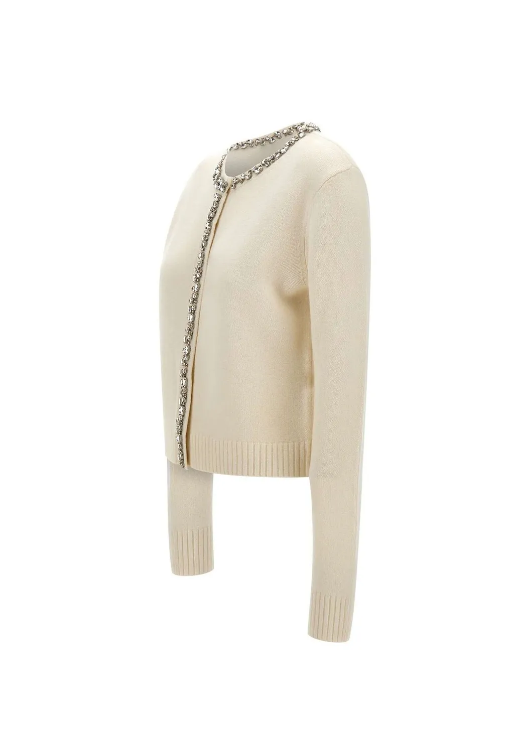 Cardigan With Embellished Neckline