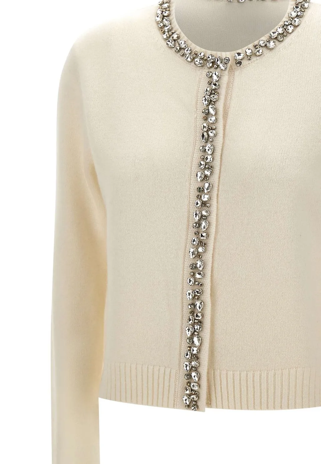 Cardigan With Embellished Neckline