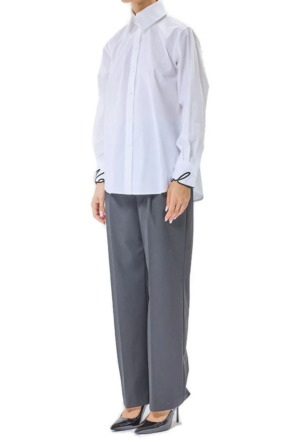Shirt With Embroidered Cuffs