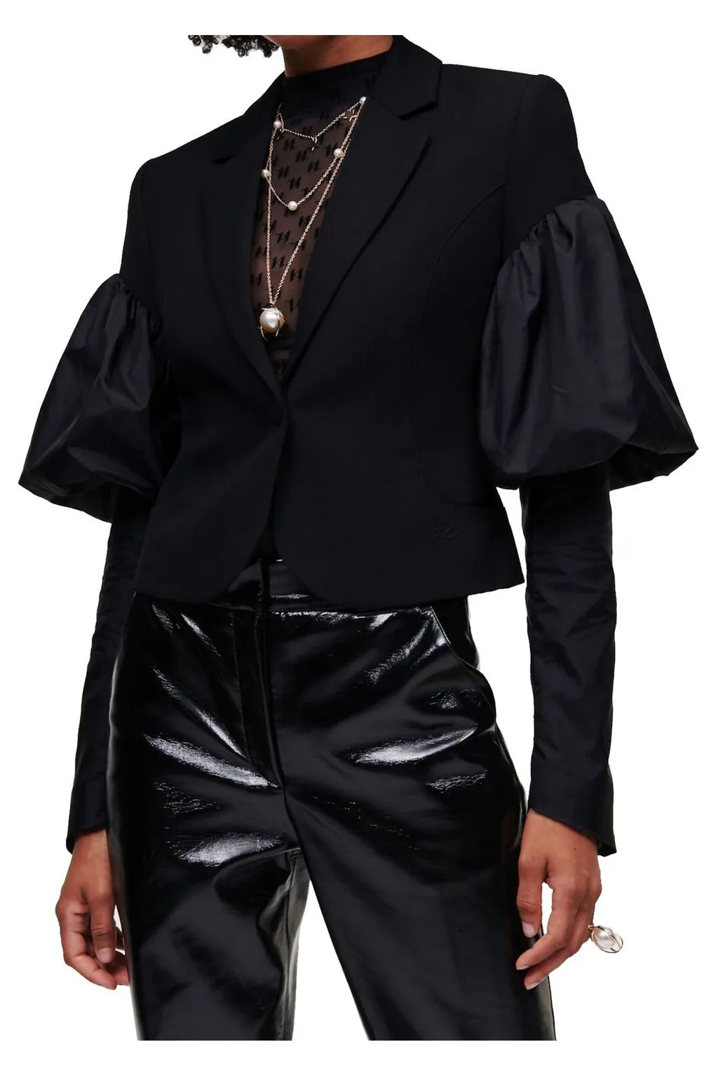 Blazer With Balloon Sleeves