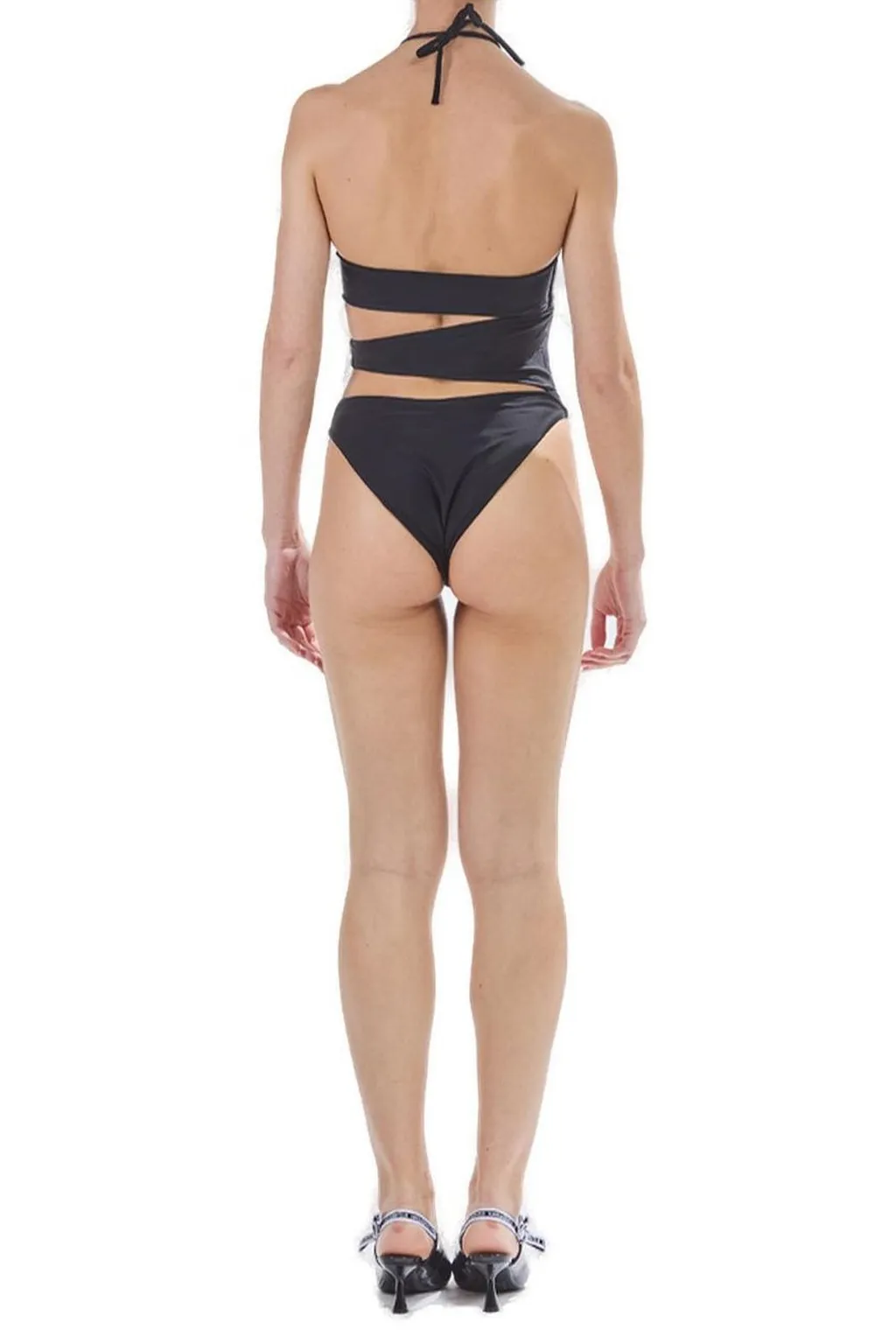 One-Piece Swimsuit With Cut-Outs And Floral Detail