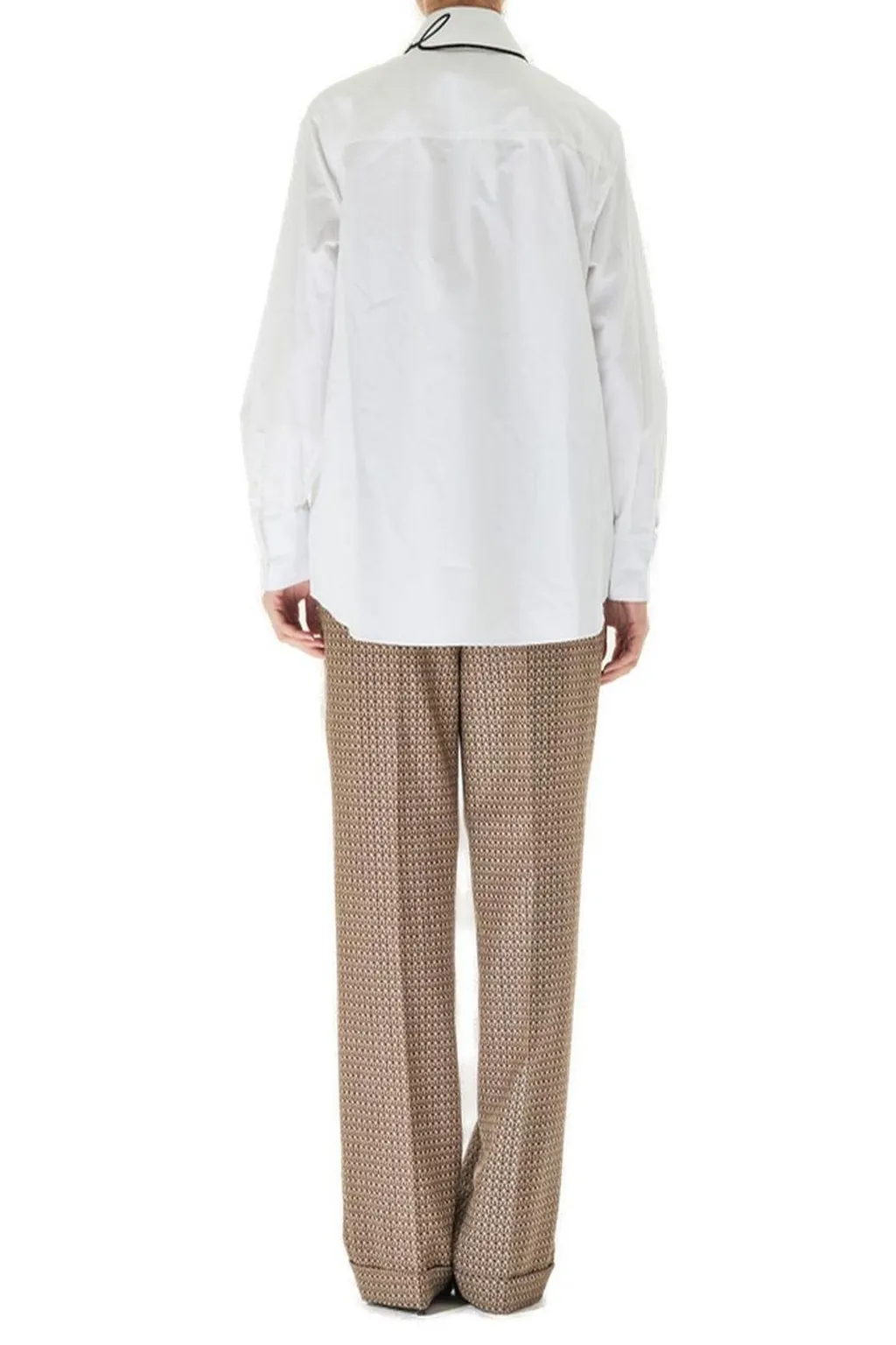 Poplin Shirt With Black Piping
