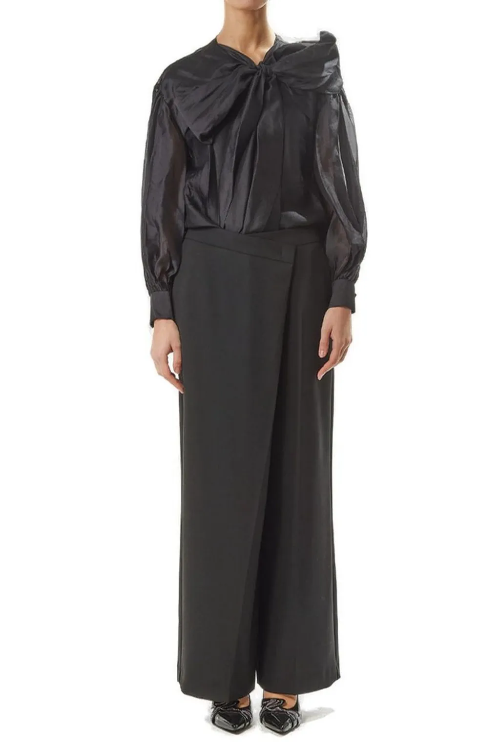 Wrap Wide-Leg Trousers