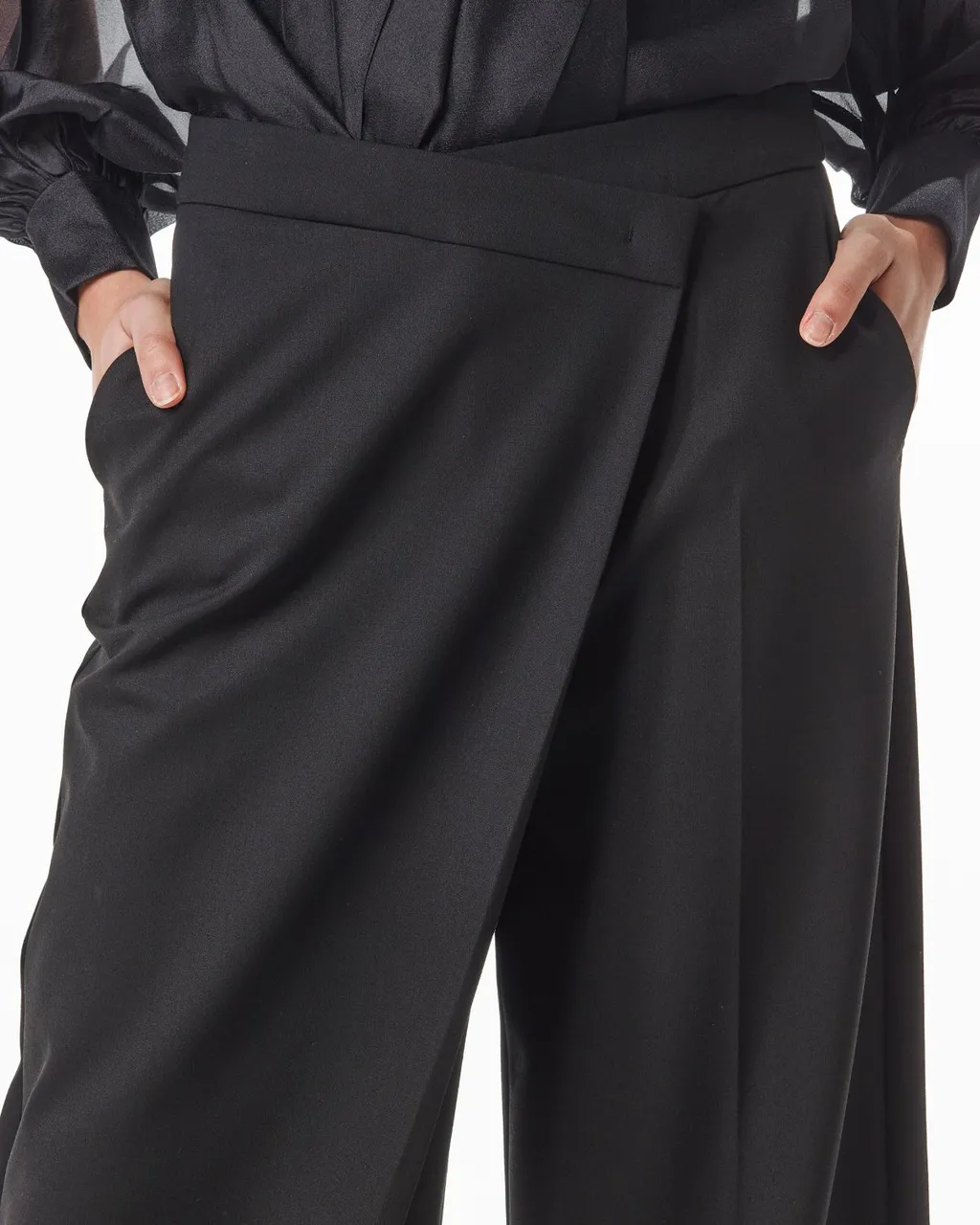 Wrap Wide-Leg Trousers