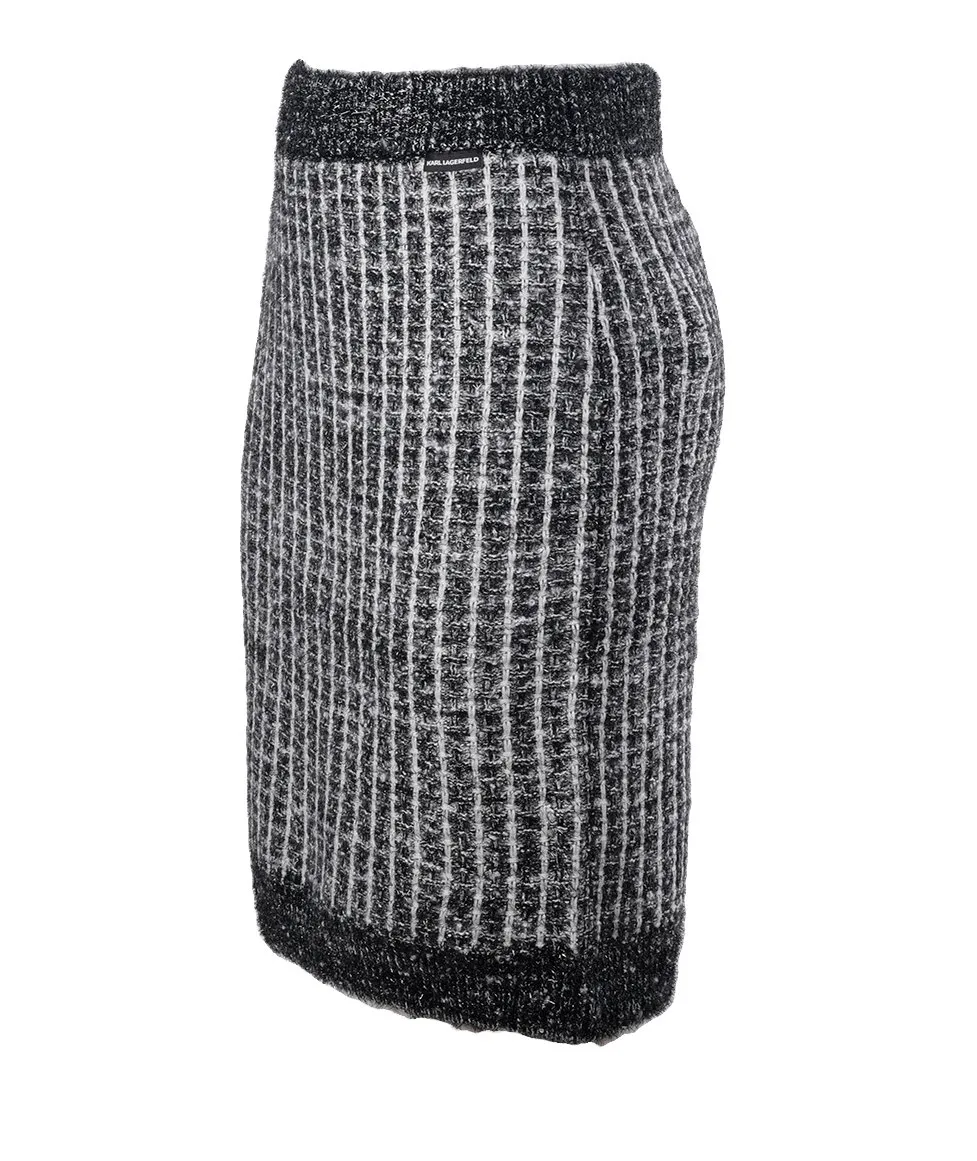 Plaid Knit Pencil Skirt