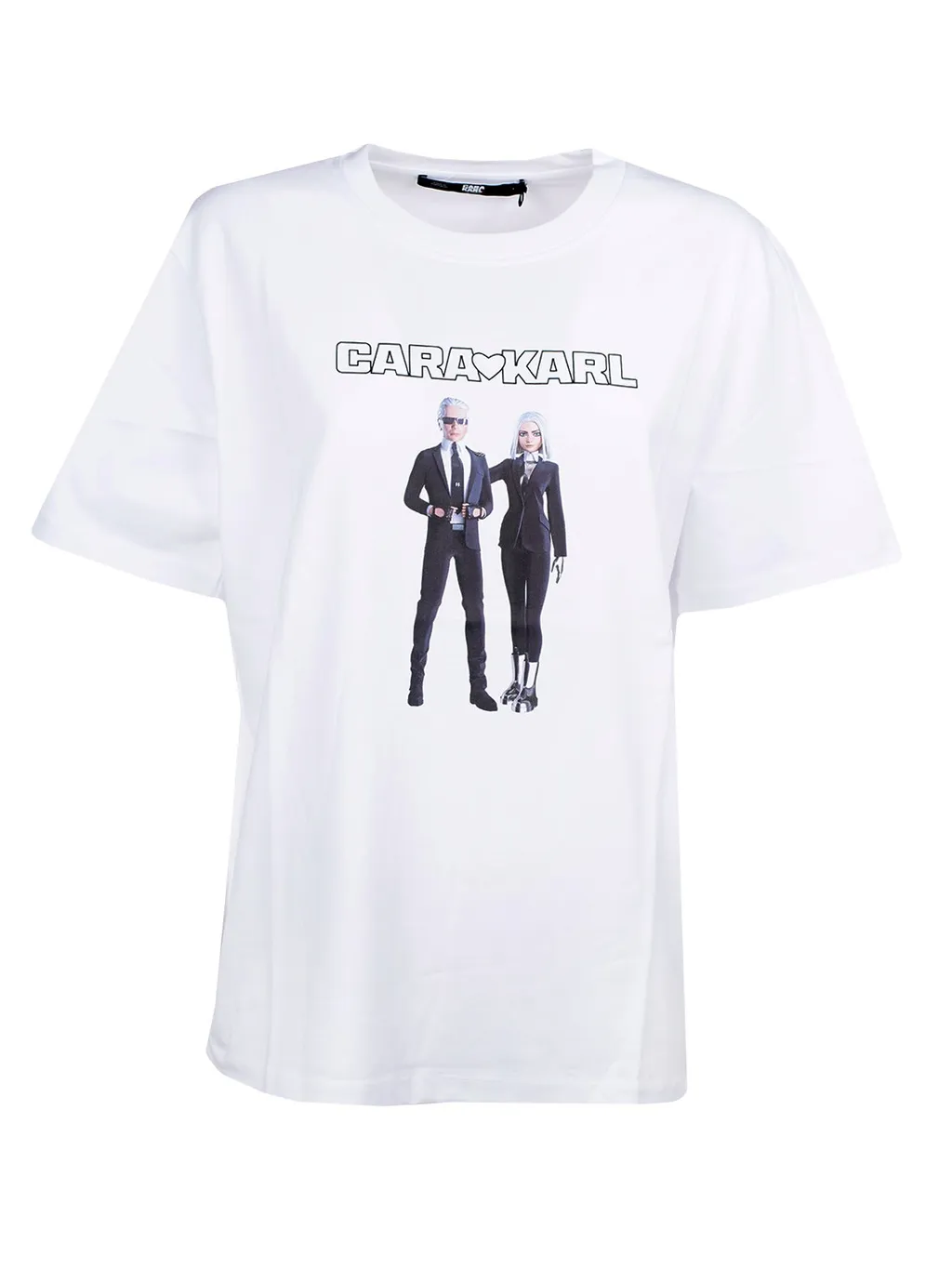 T-Shirt With Cara Karl Print