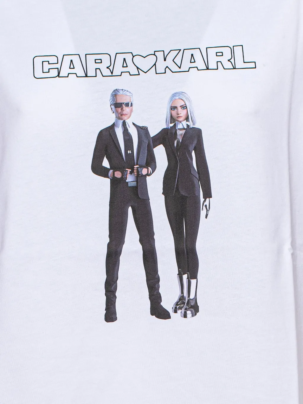 T-Shirt With Cara Karl Print