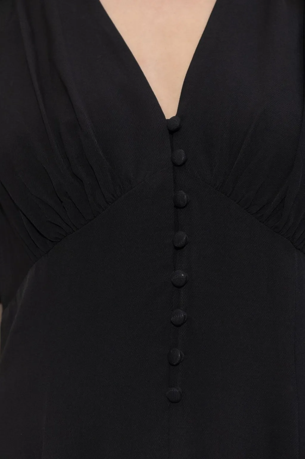 V-Neck Button-Front Dress