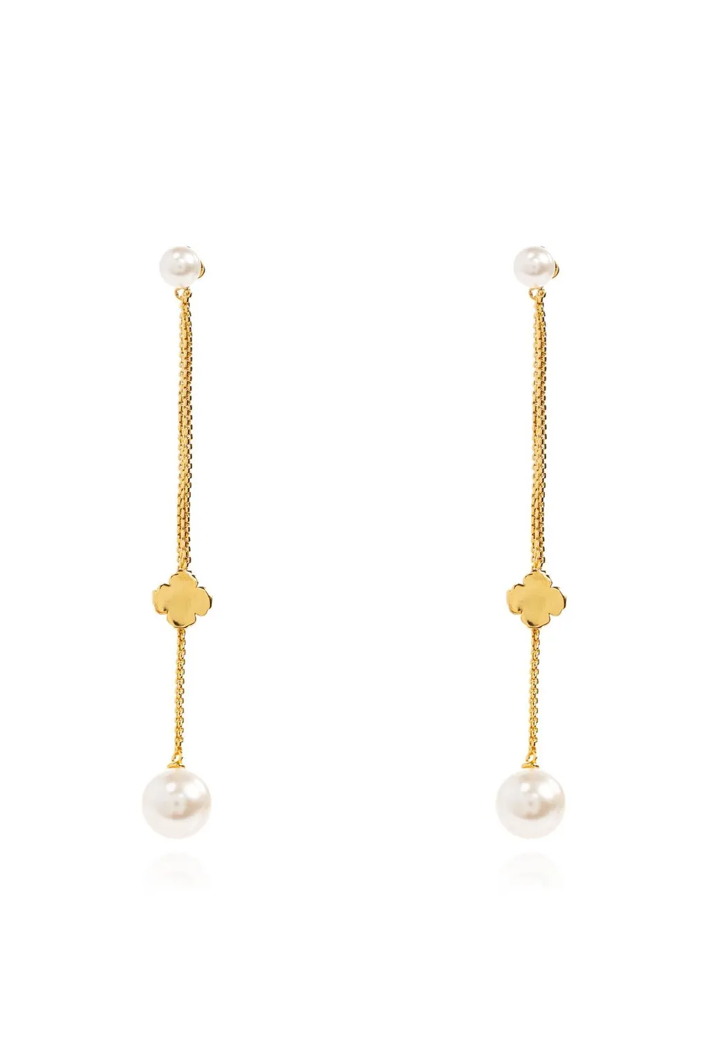 Pearl And Clover Drop Earrings