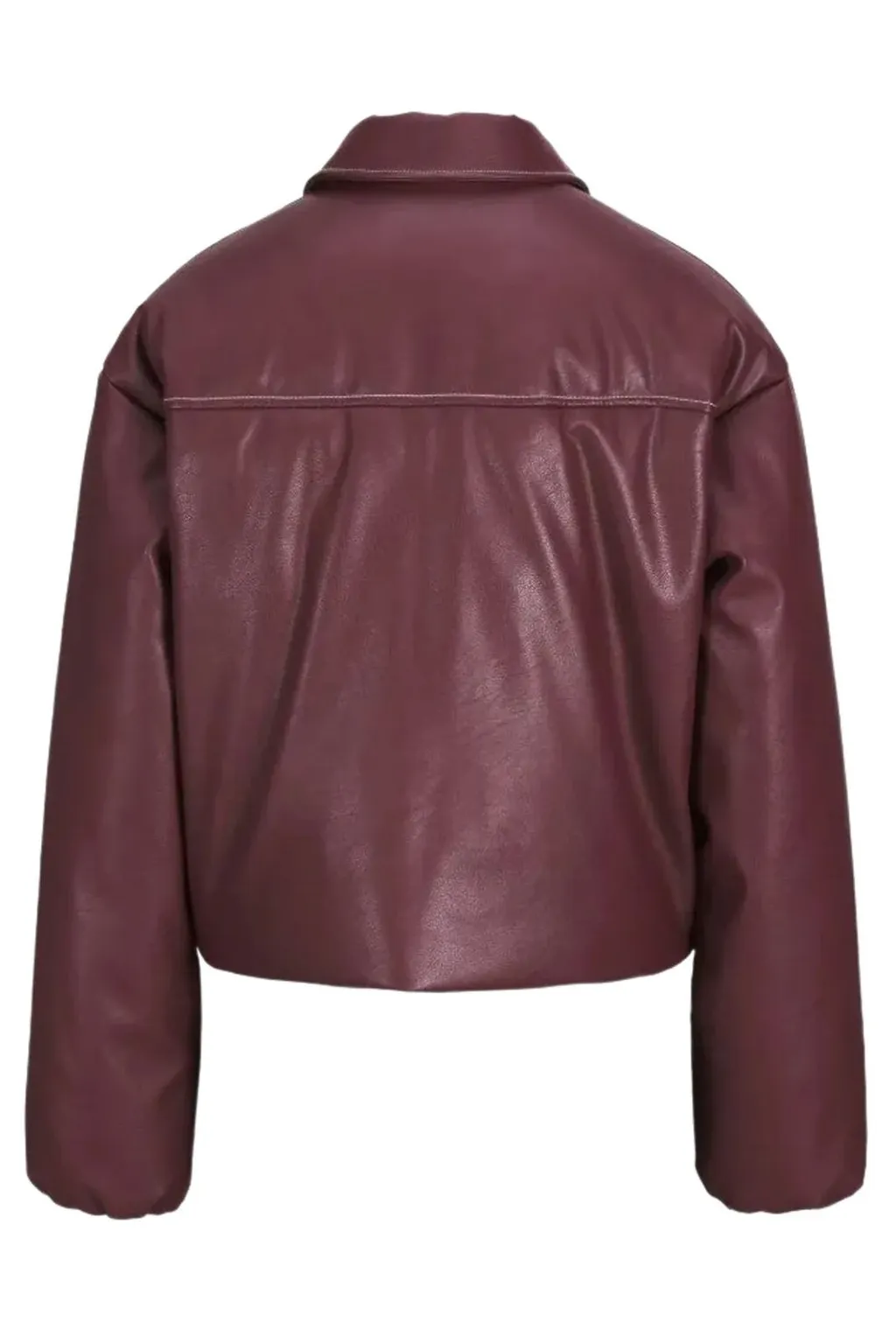 Faux Leather Cropped Jacket