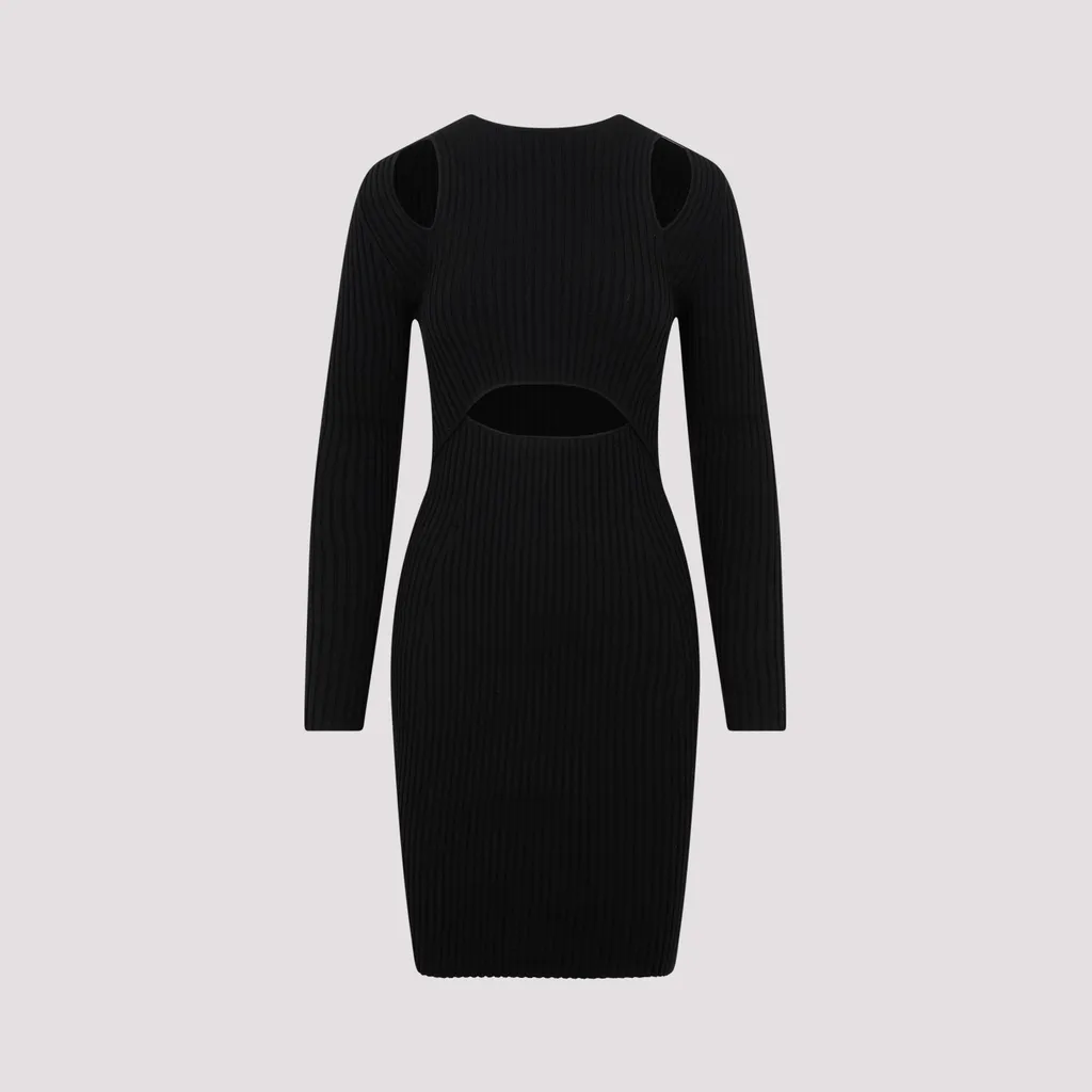 Cutout Ribbed Knit Dress